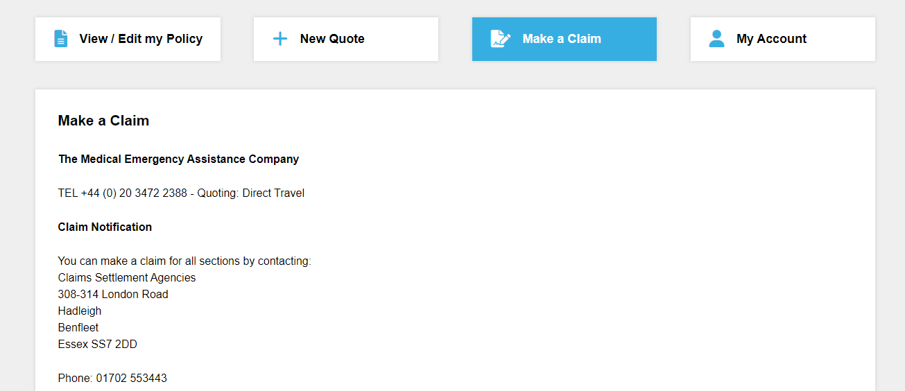 Find out how to make a claim DIRECT TRAVEL INSURANCE